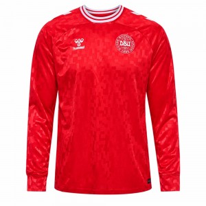 Denmark Mens Home Long Sleeve Soccer Jersey 2024