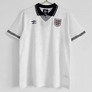 England Men Home Retro Soccer Jersey 1990 