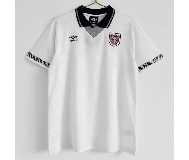 England Men Home Retro Soccer Jersey 1990 