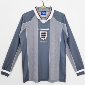 England Men Long Sleeve Away Retro Soccer Jersey 1996 