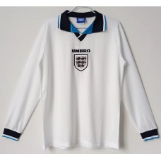 England Men Long Sleeve Home Retro Soccer Jersey 1996 