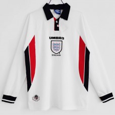 England Men Long Sleeve Home Retro Soccer Jersey 1998 