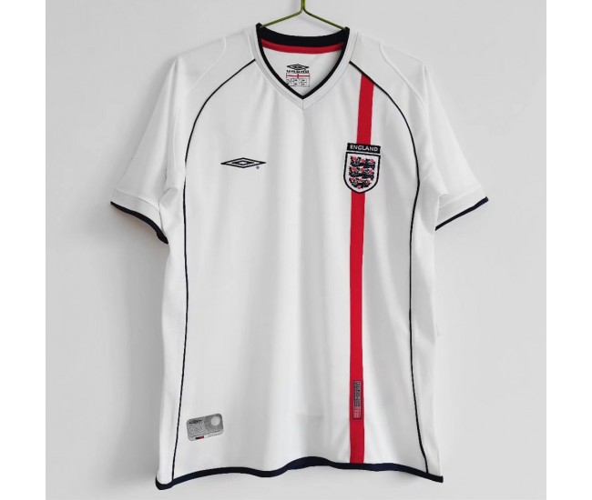 England Men Home Retro Soccer Jersey 2002 