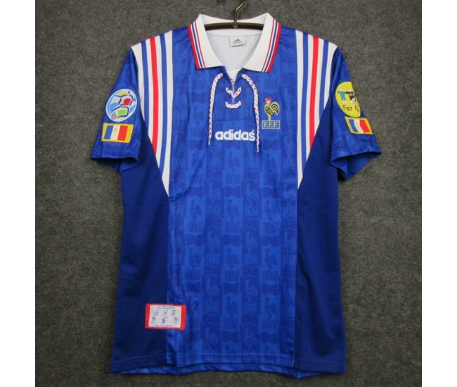 France Men Home Retro Soccer Jersey 1996