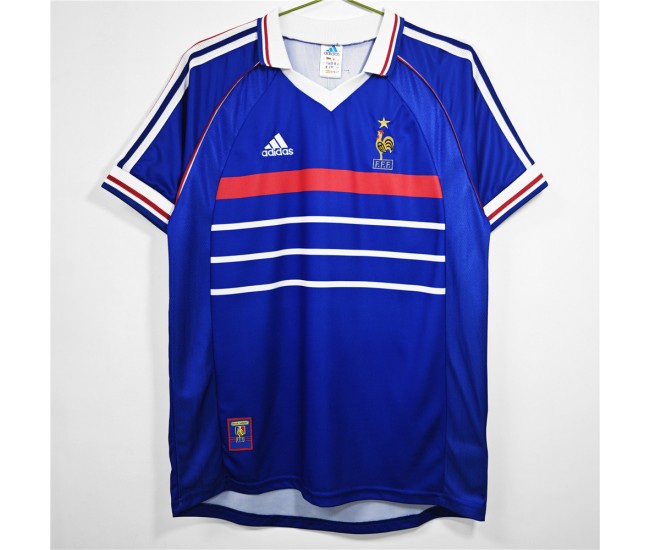 France Men Home Retro Soccer Jersey 1998