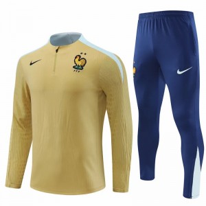 France National Team Gold Training Technical Soccer Tracksuit 2024