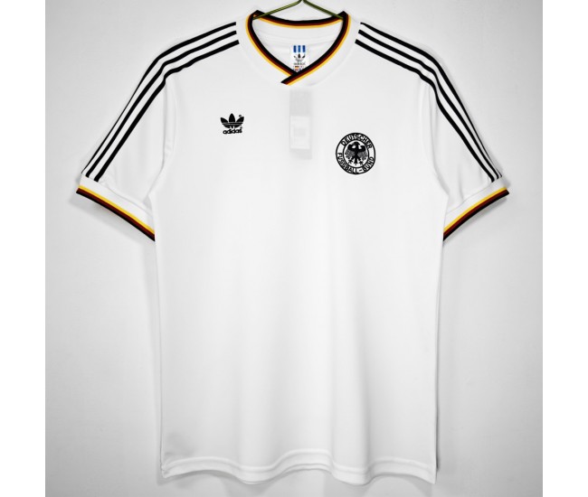 Germany Men Home Retro Soccer Jersey 1986