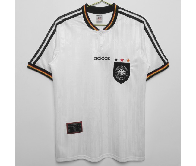 Germany UEFA EURO Men Home Retro Soccer Jersey 1996 