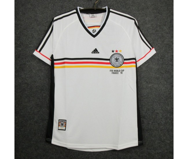 Germany Men Home Retro Soccer Jersey 1998 