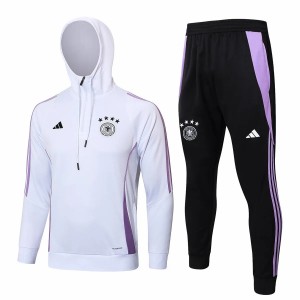 Germany White Training Hooded Technical Soccer Tracksuit 2024