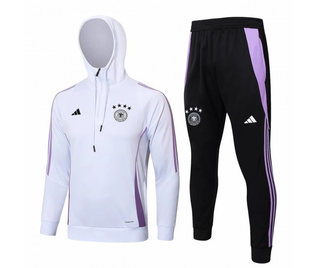 Germany White Training Hooded Technical Soccer Tracksuit 2024