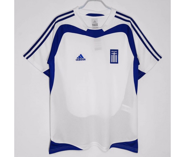 Greece Men Away Retro Soccer Jersey 2004