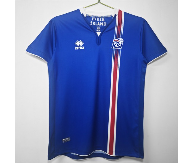 Iceland Men Home Retro Soccer Jersey 2016