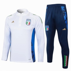 Italy White Training Technical Soccer Tracksuit 2024