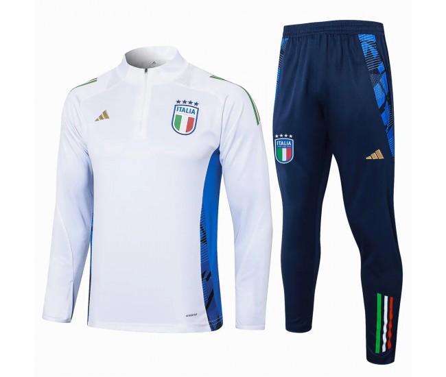 Italy White Training Technical Soccer Tracksuit 2024