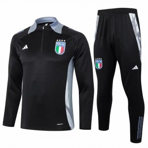 Italy Black Training Technical Soccer Tracksuit 2024