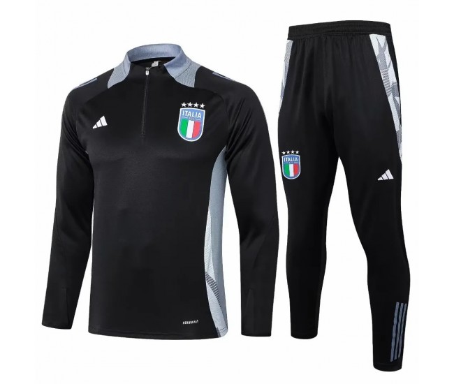 Italy Black Training Technical Soccer Tracksuit 2024