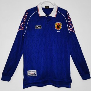 Japan Men Long Sleeve Home Retro Soccer Jersey 1998