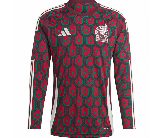 Mexico Mens Home Long Sleeve Soccer Jersey 2024