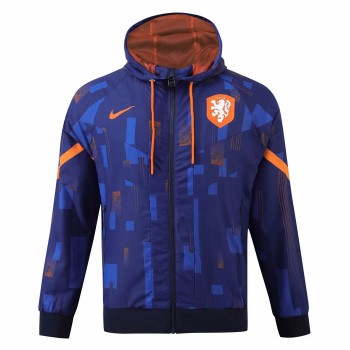 Nike Netherlands Mens Blue Windbreaker Soccer Jacket 2024