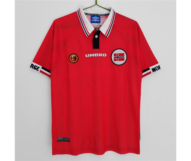 Norway Men Home Retro Soccer Jersey 1998