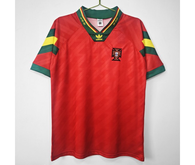 Portugal Men Home Retro Soccer Jersey 1992