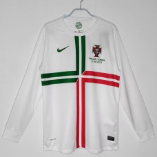 Portugal Men Long Sleeve Away Retro Soccer Jersey 2012