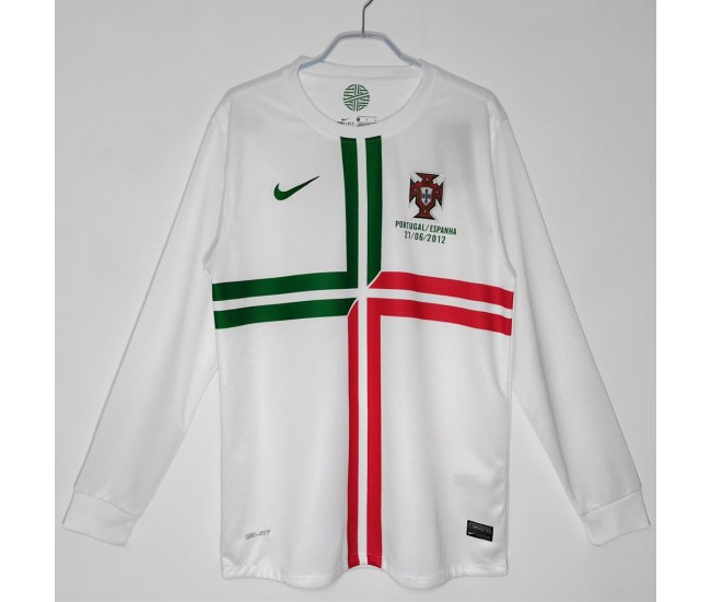 Portugal Men Long Sleeve Away Retro Soccer Jersey 2012