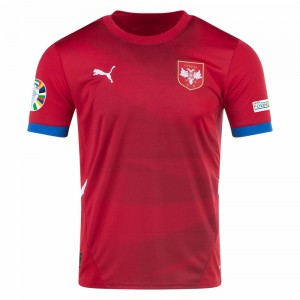 Serbia Mens Home Euro Soccer Jersey 2024