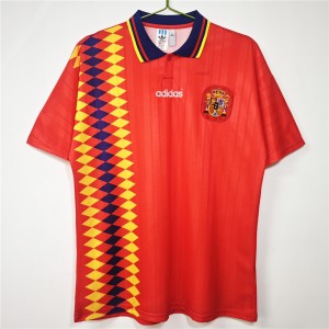 Spain Men Home Retro Soccer Jersey 1994