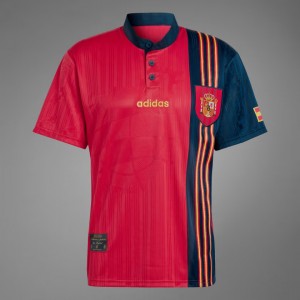 Spain Men Home Retro Soccer Jersey 1996