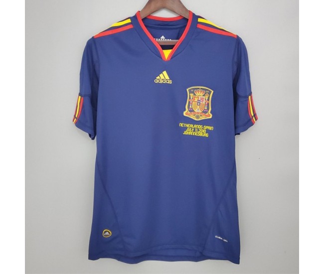 Spain Men Away Retro Soccer Jersey 2010