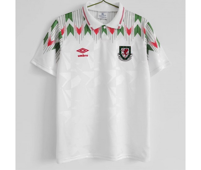 Wales Men Away Retro Soccer Jersey 1990